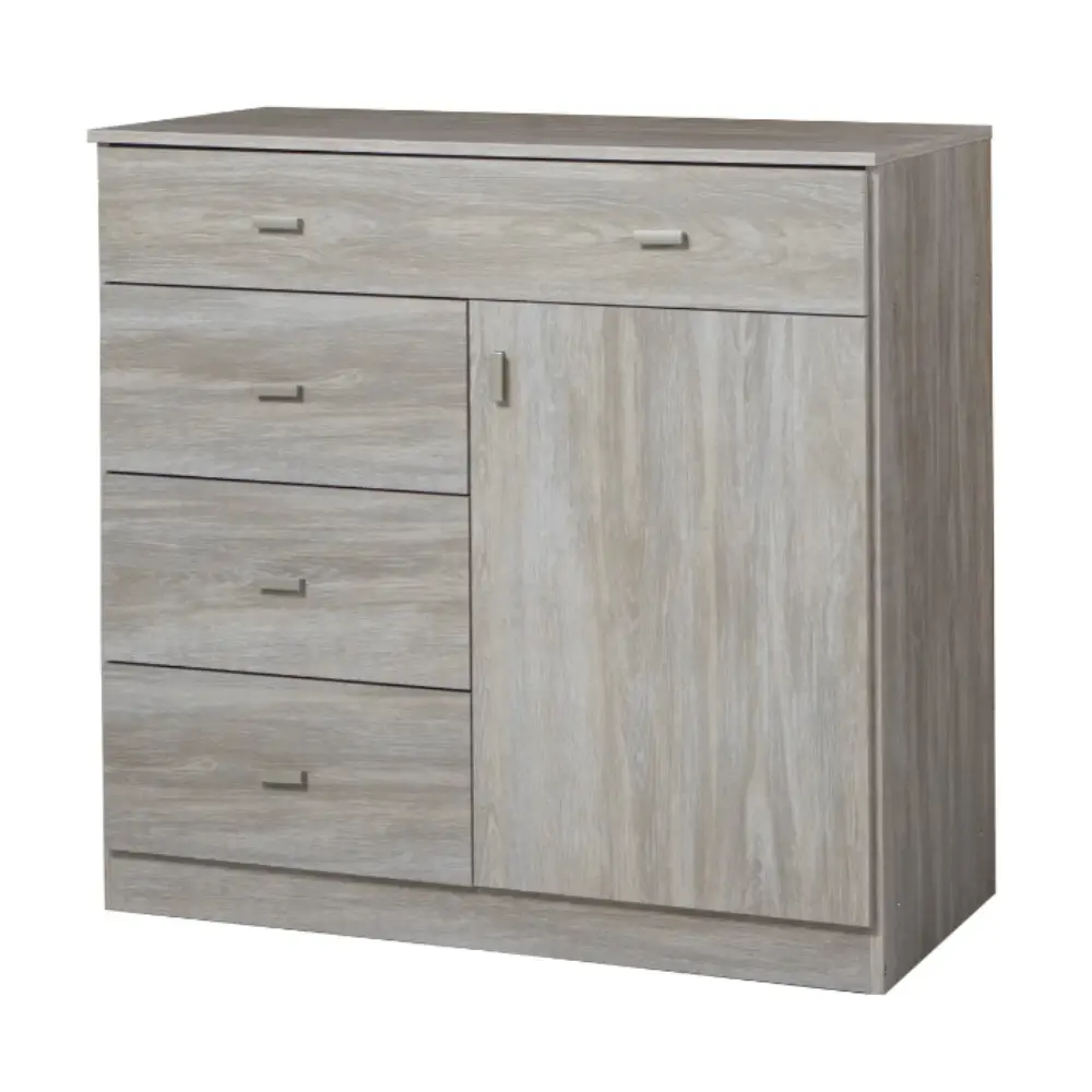 Comoda Ricchezze Piu Pack 4 Cajones - 1 Puerta Fresno - Blanco