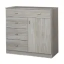 Comoda Ricchezze Piu Pack 4 Cajones - 1 Puerta Fresno - Blanco