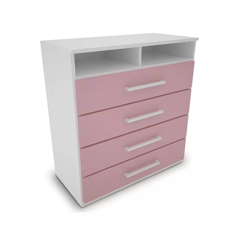 Chifonier Delos 4 Cajones Con Estantes DJ150RO Rosa