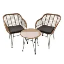 Set Delos Maldivas Rattan 2 Sillon + Mesa Con Vidrio -PRRA02