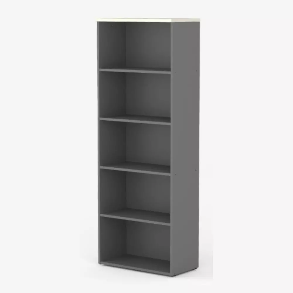 [MU5830GRCE] Biblioteca Piro 5830 5 Estanto 200X70X40 Cm Grafito-Ceniza