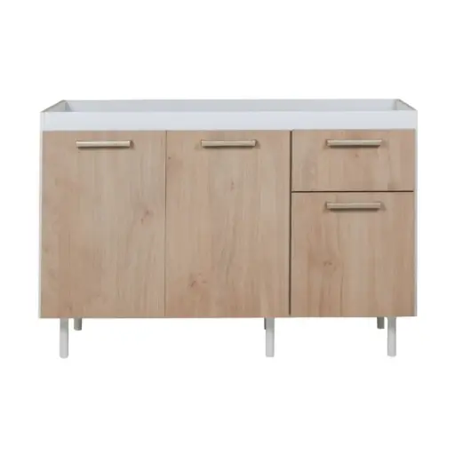 [MU36104413] Bajo Mesada Ricchezze Turin 1.20 Mts 3 Puertas - 1 Cajon Roble Kendal