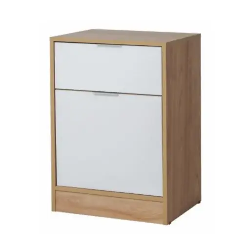[MU35208302] Mesa de Luz Ricchezze Murano 1 Puerta - 1 Cajon Blanco