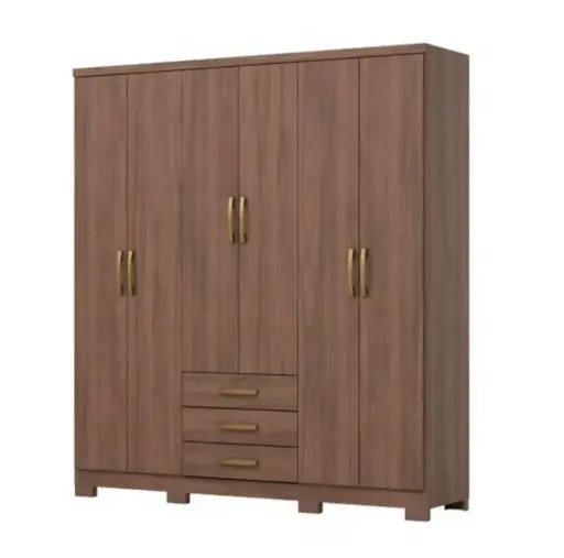 [DA136130] Placar Henn Caju 6 Puertas 200X180X46 Cm DA136-130 Castaño