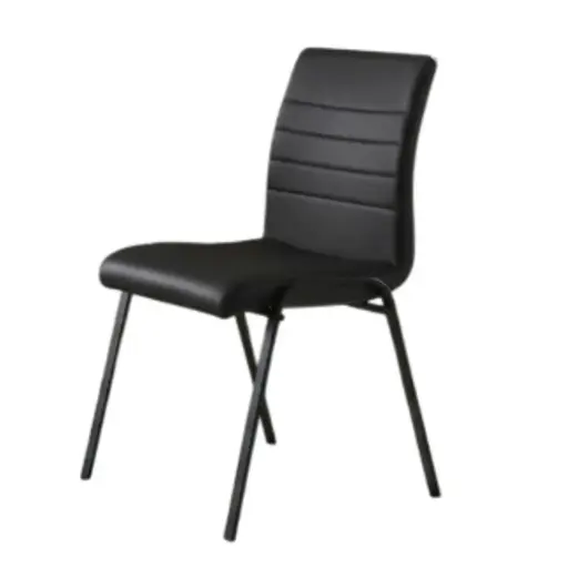 [MU730] SILLA DAKOT 730 APILABLE RESP. ALTO NEGRO CUERINA