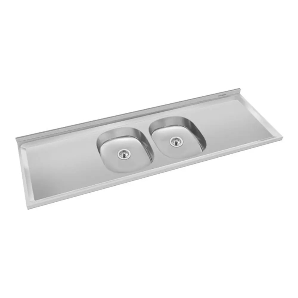 [MU10.14.52480] Mesada Duranox-Delos 1.40 X 53 Acero Inoxidable 2 Bachas Oval
