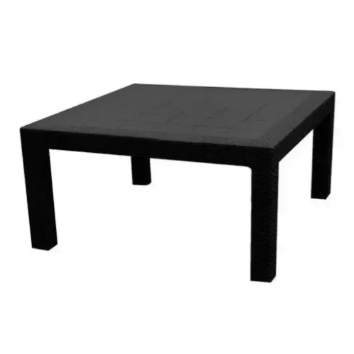 [16272] Mesa Quality Nepal Ratona Cuadrada Simil Ratan 90x90 Cm Negro