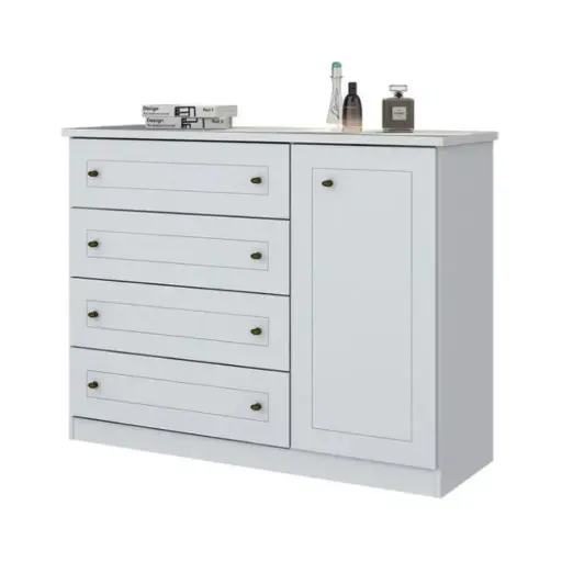 [MUD71505] COMODA HENN AMERICANO 1P 4CAJ D715-05 BLANCO