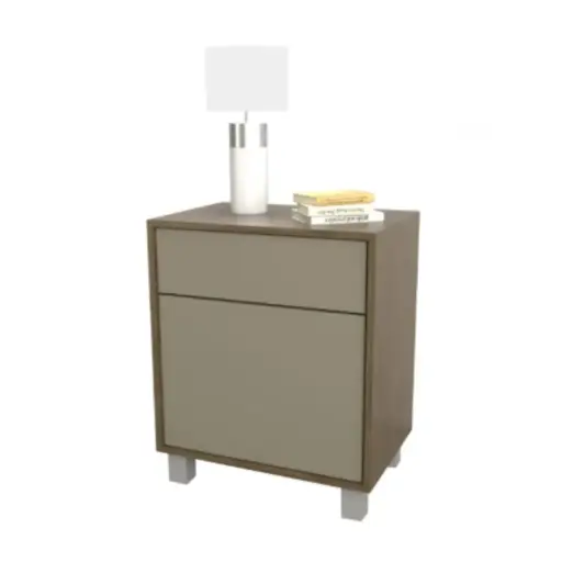 [MU6426CNG] Mesa de Luz Tables 6426 1 Cajon - 1 Puerta Nogal / Gris C.
