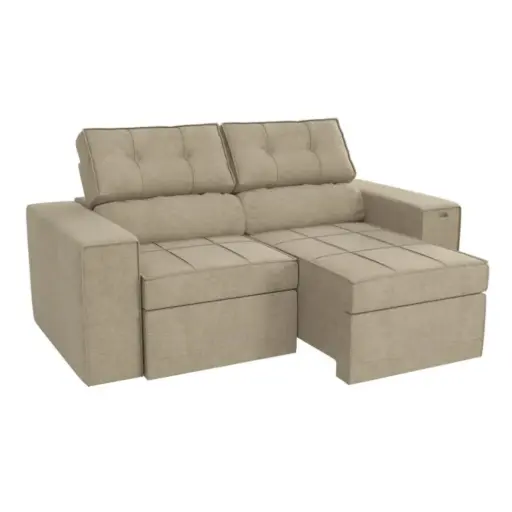 [S1252A036] SOFA KAPPESBERG LANUS 4C S125-2-A036 188X96X101CM 6POSRECLINABLE - VELUDO BEGE