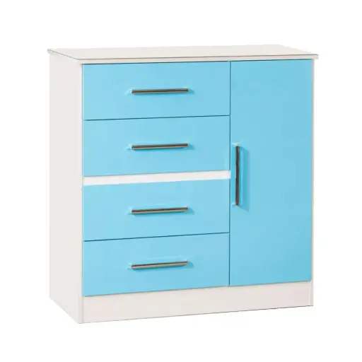 [MU68011] Chifonier Maximo 1 Puerta Y 4 Cajones 68011 Infantil-Celeste
