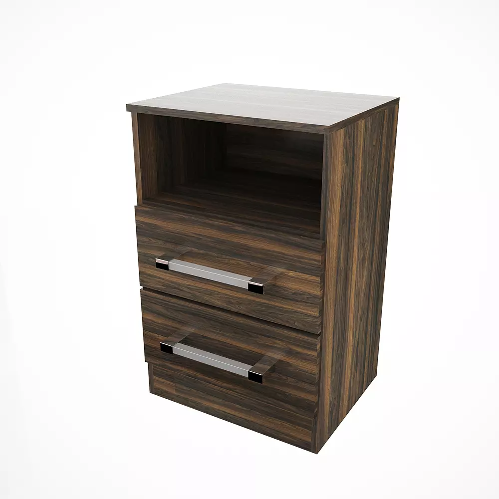 [MUDL205W] Mesa de Luz Delos 2 Cajones - Con Estantes DL205 Tortona