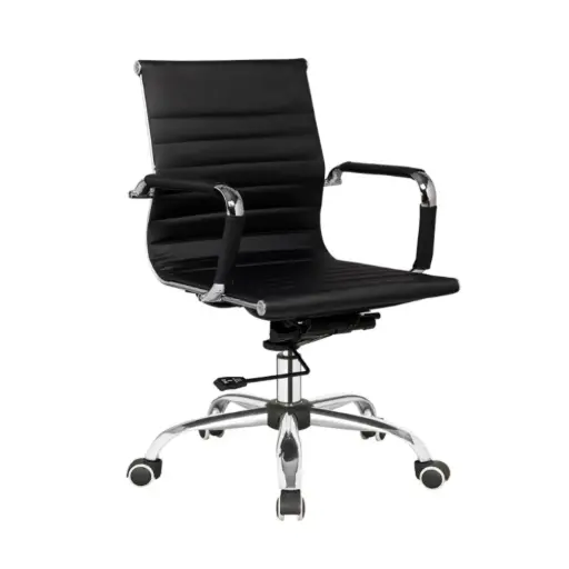 [MU10620] Sillon Bulk Oficina SP-7501-3 Aluminium Bajo Negro-10620