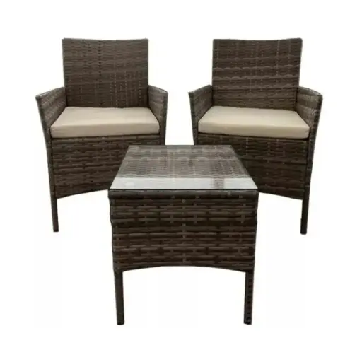 [MUPRA01GR] Set Delos Varadero Rattan 2 Sillones + Mesa -PRA01
