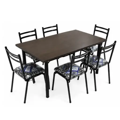 [COMBOEUR140AP6] Combo Aresu-Ponzio Mesa Euro 140x80CM Con 6 Silla Apilable
