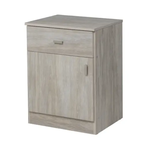 [MU36208328] Mesa de Luz Ricchezze Piu Pack 1 Cajon -1 Puerta Fresno Blanco